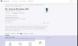 
							         Dr. Arturo Portales, DO - Reviews - Tustin, CA - Healthgrades								  
							    