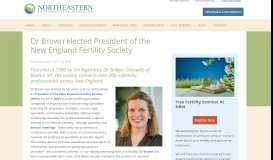 
							         Dr Brown elected President of the New England Fertility Society								  
							    