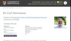 
							         Dr Carl Stevenson - University of Birmingham								  
							    
