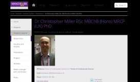 
							         Dr Christopher Miller BSc MBChB (Hons) MRCP (UK) PhD | The ...								  
							    