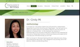 
							         Dr. Cindy Mi | Retina Specialist | Proliance Retina								  
							    