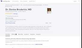 
							         Dr. Denise Broderick, MD - Reviews - Greenville, SC - Healthgrades								  
							    