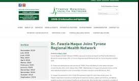 
							         Dr. Fawzia Haque Joins Tyrone Regional Health Network - Tyrone ...								  
							    