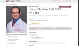 
							         Dr. Gaurav Trehan | Temple Health - Find a Doctor								  
							    