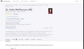 
							         Dr. Holly McPherson, MD - Reviews - Winston Salem, NC - Healthgrades								  
							    