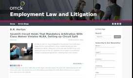 
							         D.R. Horton | Employment Law and Litigation - Orrick Blogs								  
							    