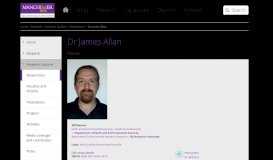 
							         Dr James Allan | The University of Manchester								  
							    