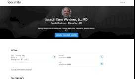 
							         Dr. Joseph Weidner Jr., MD – Rising Sun, MD | Family Medicine								  
							    