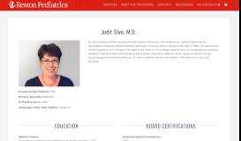
							         Dr. Judit Sivo, M.D. | Reston Pediatrics | Care Your Child Can Count On								  
							    