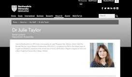 
							         Dr Julie Taylor - Northumbria University								  
							    