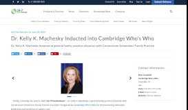 
							         Dr. Kelly K. Machesky Inducted into Cambridge Who's Who								  
							    