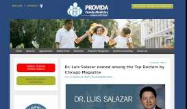 
							         Dr. Luis Salazar named among the Top Doctors by Chicago Magazine -								  
							    