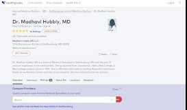 
							         Dr. Madhavi Hubbly, MD - Reviews - Gaithersburg, MD - Healthgrades								  
							    