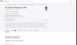 
							         Dr. Mark Riddoch, MD - Reviews - San Antonio, TX - Healthgrades								  
							    