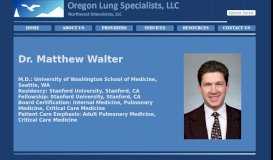 
							         Dr. Matthew Walter - Oregon Lung Specialists								  
							    