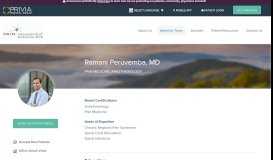 
							         Dr. Ramani Peruvemba - Rockville, Maryland Pain Doctor | Privia								  
							    