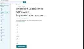 
							         Dr Reddy's Laboratories - SAP mobile implementation success story ...								  
							    