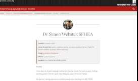 
							         Dr Simon Webster, SFHEA | School of Languages, Cultures and ...								  
							    
