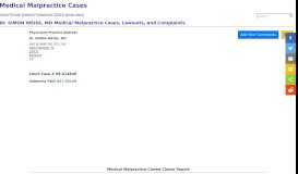 
							         Dr. SIMON WEISS Medical Malpractice Cases								  
							    