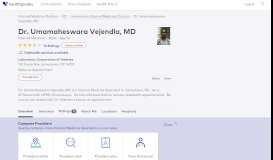 
							         Dr. Umamaheswara Vejendla, MD - Reviews - Jamestown, NY								  
							    