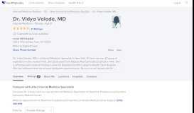 
							         Dr. Vidya Valada, MB - Reviews - New York, NY - Healthgrades								  
							    