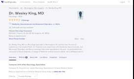 
							         Dr. Wesley King, MD - Reviews - Birmingham, AL - Healthgrades								  
							    