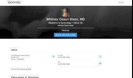 
							         Dr. Whitney Dixon, MD – Chico, CA | Obstetrics & Gynecology - Doximity								  
							    