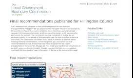 
							         Draft recommendations consultation for Hillingdon Council has now ...								  
							    