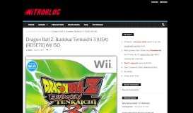 
							         Dragon Ball Z: Budokai Tenkaichi 3 (USA) WII ISO Download - Nitroblog								  
							    