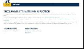 
							         Drexel University's Admission Application - Admissions								  
							    