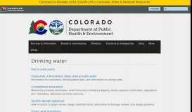 
							         Drinking water | Department of Public Health and Environment								  
							    