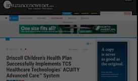 
							         Driscoll Children's Health Plan Successfully Implements TCS ...								  
							    