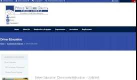 
							         Driver Education - Prince William County Public Schools								  
							    