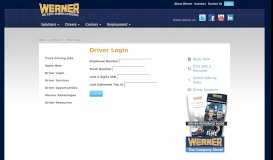 
							         Driver Login - Werner Enterprises								  
							    