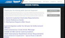 
							         Driver Portal – Summit Logistics Express								  
							    