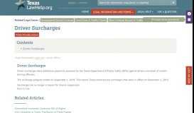 
							         Driver Surcharges | TexasLawHelp.org - Providing Free and ...								  
							    