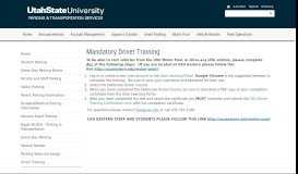 
							         Driver Training - USU Parking - Utah State University								  
							    