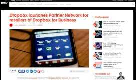 
							         Dropbox Launches Partner Network for Resellers of Dropbox for ...								  
							    