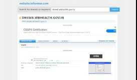 
							         drswb.wbhealth.gov.in at Website Informer. Login. Visit Drswb ...								  
							    