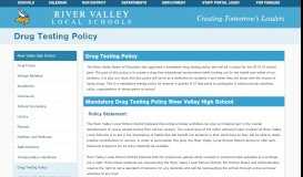 
							         Drug Testing Policy - River Valley Local Schools								  
							    
