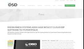 
							         DSD Business Systems Adds Sage Intacct Cloud ERP Software to Its ...								  
							    