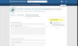 
							         DSGSS Customer Privacy Portal: Questions and Answers - Software ...								  
							    