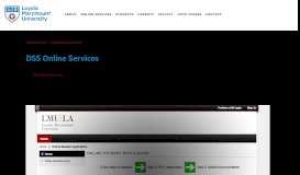 
							         DSS Online Services - Loyola Marymount University								  
							    