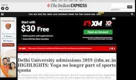
							         DU Admissions Form 2019 LIVE Updates: Delhi University Application ...								  
							    