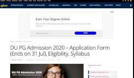 
							         DU PG Admission 2019: Date (Released), Application Form For all PG ...								  
							    