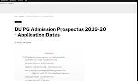 
							         DU PG Admission Prospectus 2019-20 ~Application Dates								  
							    