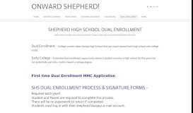 
							         Dual Enrollment - ONWARD SHEPHERD!								  
							    