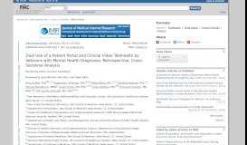 
							         Dual Use of a Patient Portal and Clinical Video Telehealth by Veterans ...								  
							    