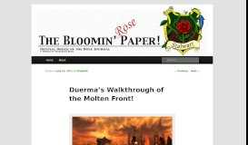 
							         Duerma's Walkthrough of the Molten Front! | The Bloomin' Paper!								  
							    