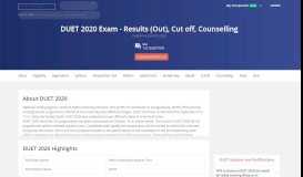 
							         DUET Exam 2019 - Dates, Registration, Admit Card, Result								  
							    
